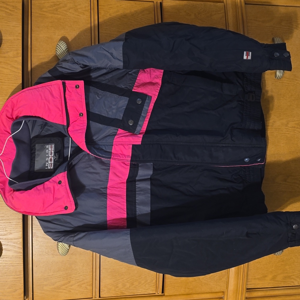 Ski Jacket Pink and Black Colorblock Jacket